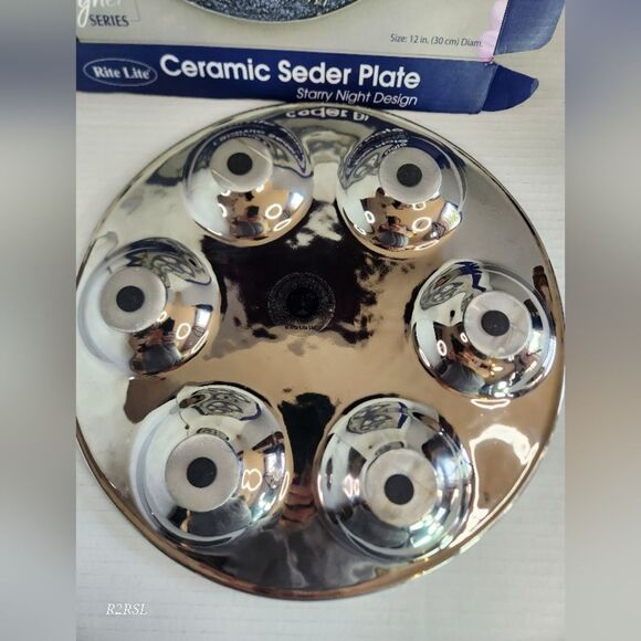 Rite Lite Ceremic Seder Starry Night Serving Plate NIB - Picture 9 of 11